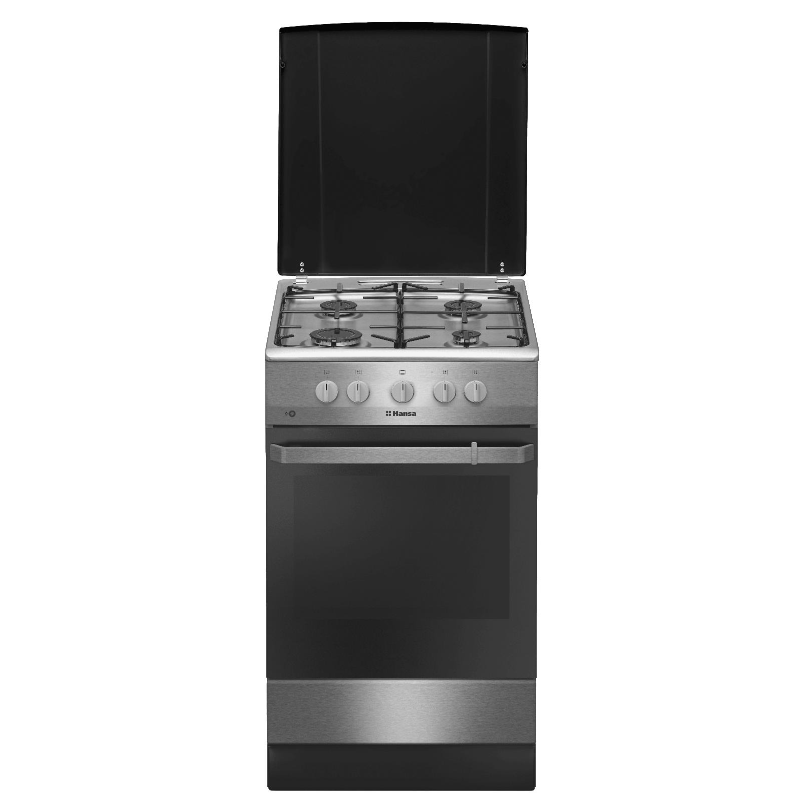 176351_qlf57oytljiy6e4r.jpg Aragaz cu gaz Hansa, 50 cm, 4 arzatoare, 2 functii, grill, aprindere electrica, - imagine 1