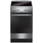 Aragaz electric Hansa, 50 cm, 4 zone, 8 functii, grill, ventilator, sertar depoz