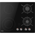 Plita incorporabila mixta Hansa, 60 cm, Gaz/Electric, 2 arzatoare, 2 zone, zona