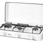 Plita NobeLTek exterior, gaz, 3 arzatoare, gratar emailat, fara sigurata, diuze
