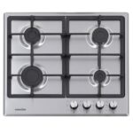 Plita incorporabila Nobeltek NHBG-6400IXF, 4 ochiuri, Gaz, Aprindere electrica, Gratar fonta, Inox