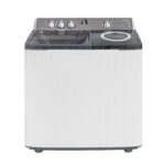 Masina de spalat rufe semi-automata Nobeltek NSWM 10.5S, evacuare apa uzata prin cadere libera, Alb/Silver