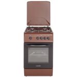 Aragaz NobelTek NLT 5601M/G1, Gaz, 4 arzatoare, Dispozitiv siguranta plita si cuptor, 50 x 60 cm, Maro