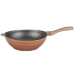 Tigaie wok Neoklein WOK30, diametru 28 cm, aluminiu turnat, invelis anti-aderent, Auriu - imagine 2