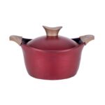 Oala cu capac Neoklein CS30, diametru 30 cm, capacitate 6.8 L, aluminiu turnat, invelis anti-aderent, Cherry