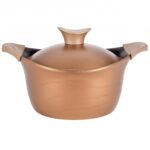 Oala cu capac Neoklein CS30, diametru 30 cm, capacitate 6.8 L, aluminiu turnat, invelis anti-aderent, Auriu