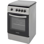 Aragaz NobelTek NLT 5601S/G1, 50 x 60 cm, plita gaz, cuptor gaz, 4 arzatoare, siguranta plita si cuptor, Inox/Silver