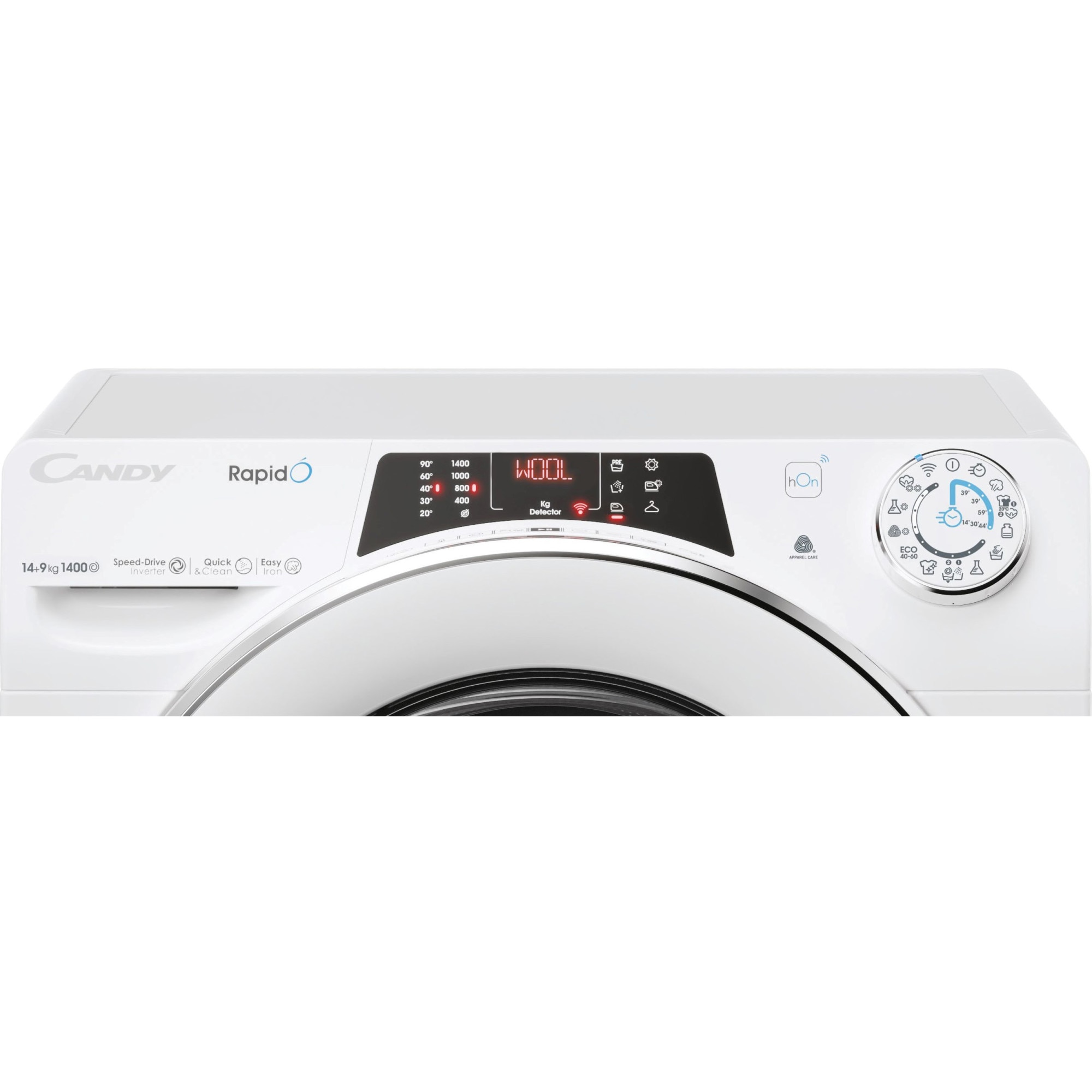 res_c94dd0b2852fbf31fb63ce8d8b8b6e97.jpg Masina de spalat rufe cu uscator Candy Rapido ROW41494DWMCT-S, Spalare 14 kg, Uscare 9 kg, 1400 RPM, Clasa A, Wi-Fi + Bluetooth, Steam, Motor Inverter, Alb - imagine 1