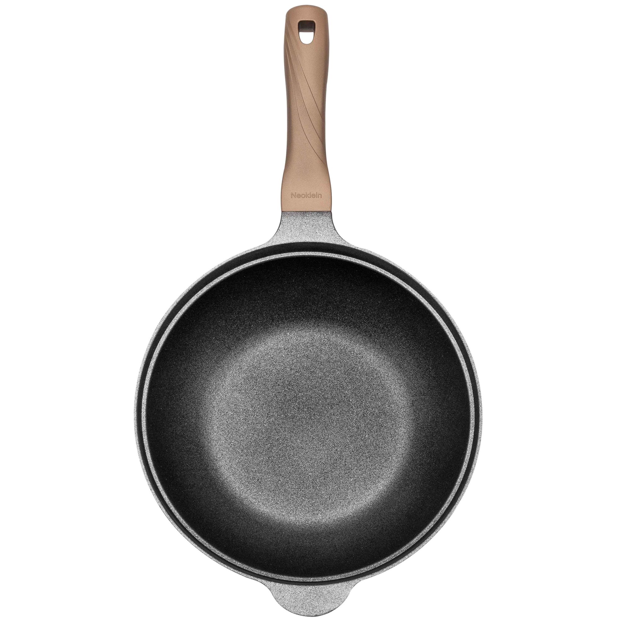 wok30-gold-2 Tigaie wok Neoklein WOK30, diametru 28 cm, aluminiu turnat, invelis anti-aderent, Auriu - imagine 1